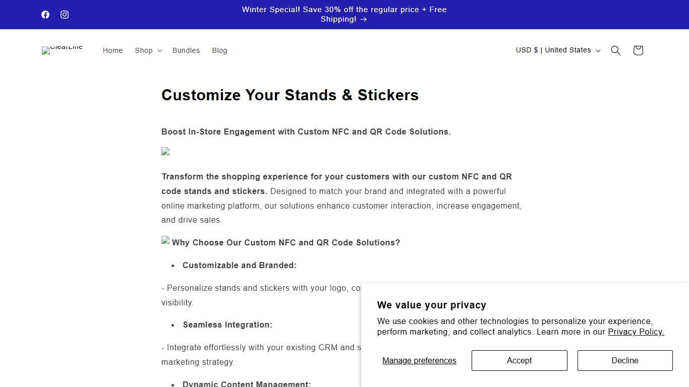 Customize Your Stands & Stickers – ClearLine