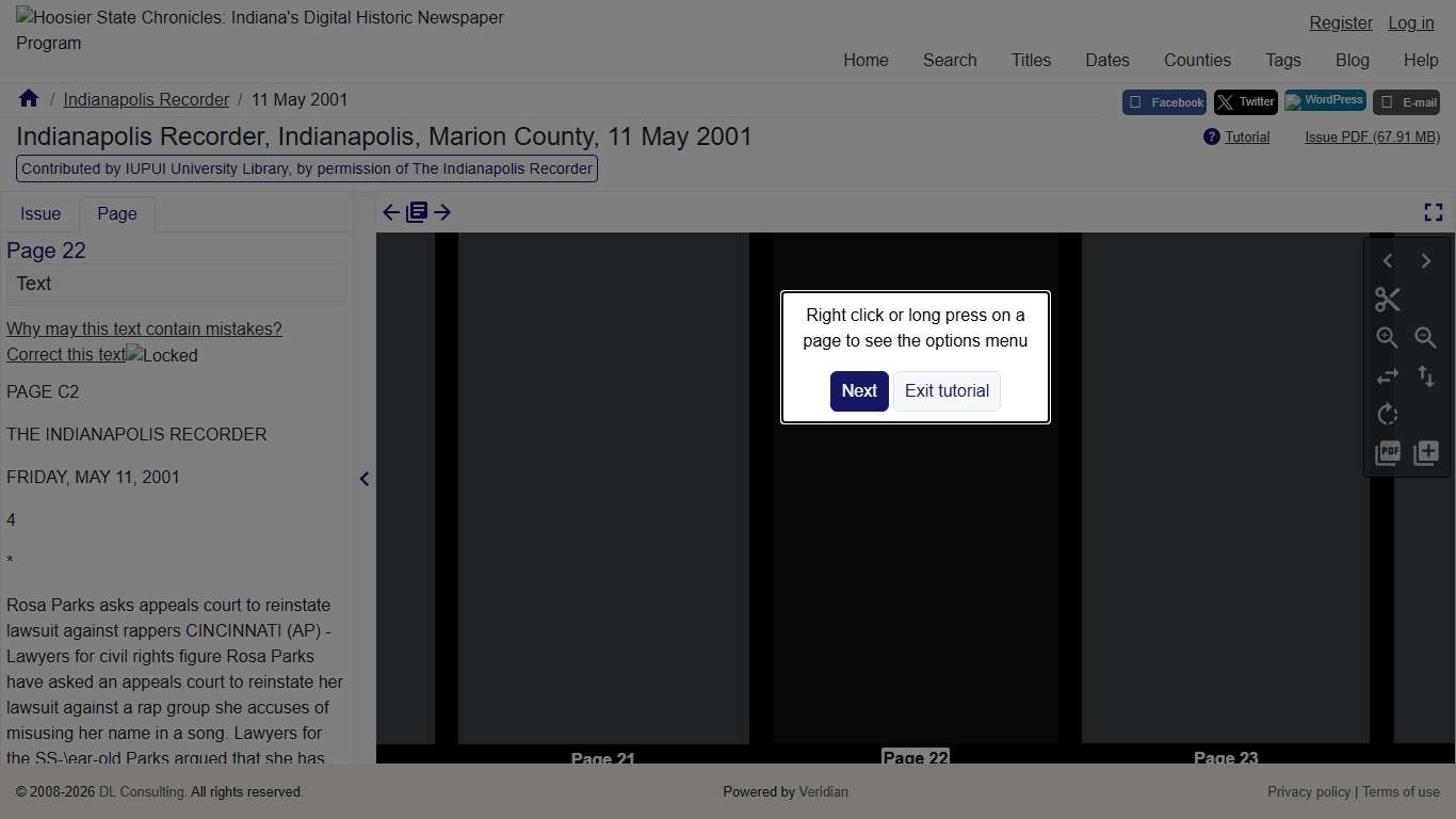 Indianapolis Recorder 11 May 2001 — Hoosier State Chronicles: Indiana's Digital Historic Newspaper Program