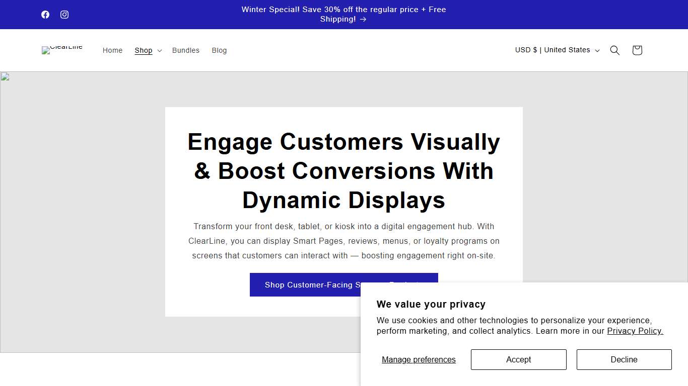 Customer-Facing Screens – ClearLine